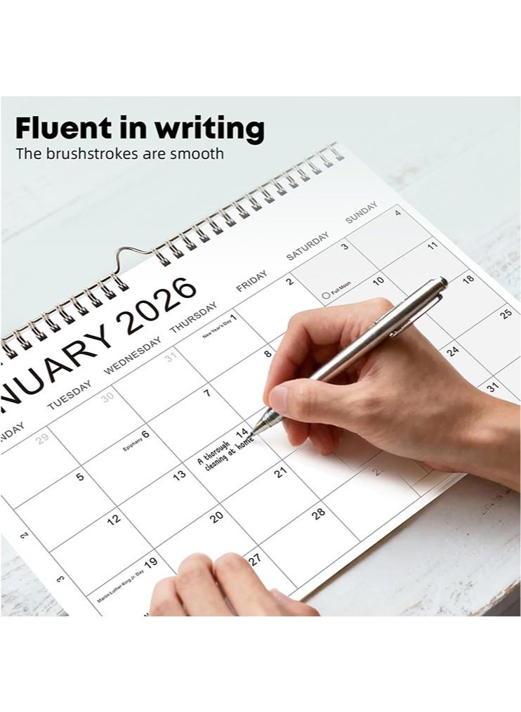 تقويم حائط لعام 2026، 18 شهرًا، مقاس A4 كبير، مزود بخطاف للتعليق، ورق سميك فاخر، مثالي للتخطيط والتنظيم في المنزل والمكتب والمدرسة، لحفظ التواريخ المهمة، مثالي للتنظيم. - Image 3